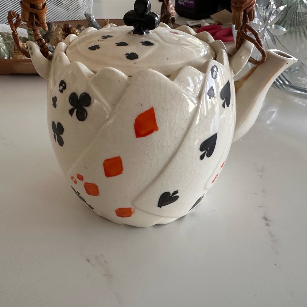 Playing Card Themed Vintage Teapot
